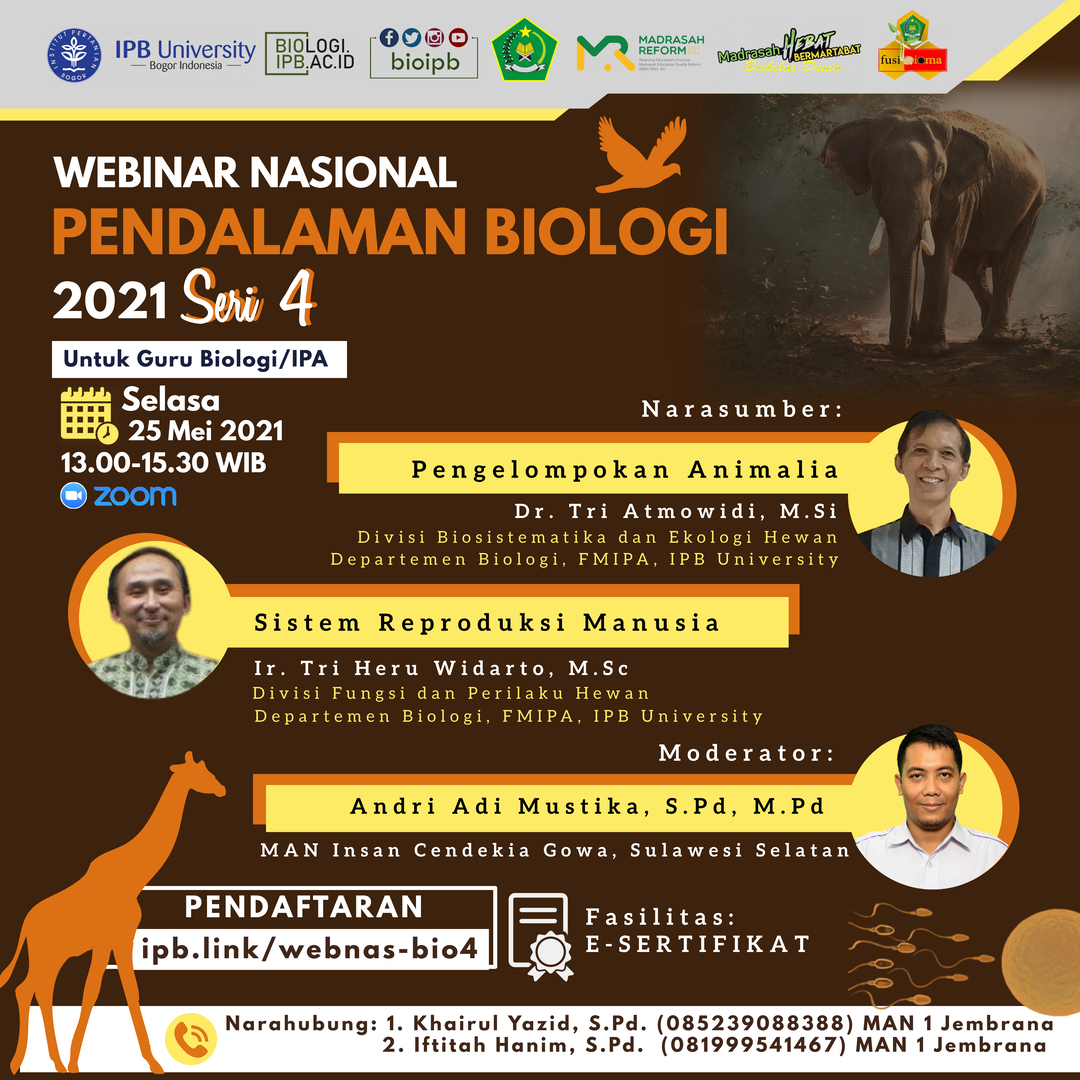 The 4th NATIONAL WEBINAR FOR ENRICHING BIOLOGICAL CONCEPTS 2021
